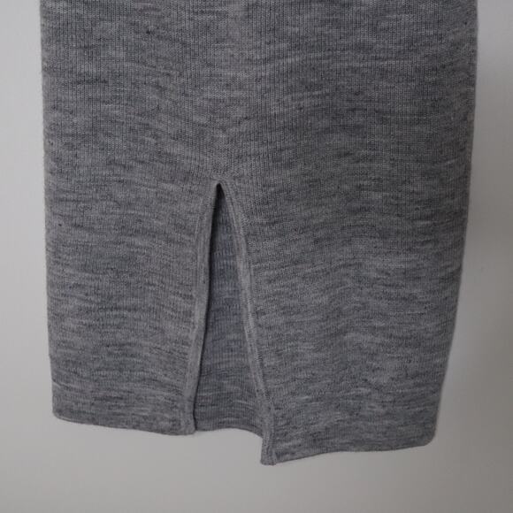 ENGLISH FACTORY Tie Waist Sweater Knit Dress Long Sleeve Heather Grey Women's S - Picture 8 of 11